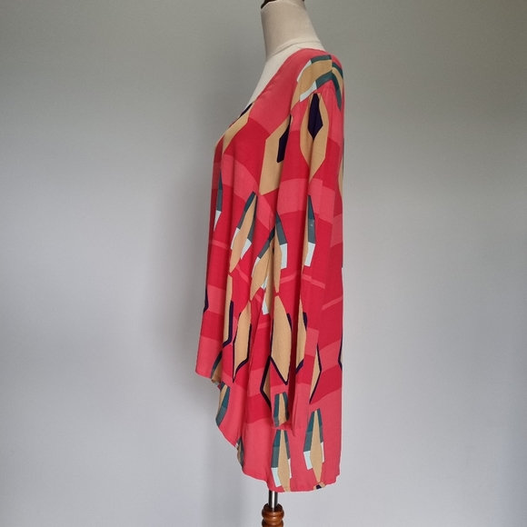Mister Zimi Fez Billie Multicolour Geometroc Print Long Sleeve Top Size 14 - Picture 3 of 9